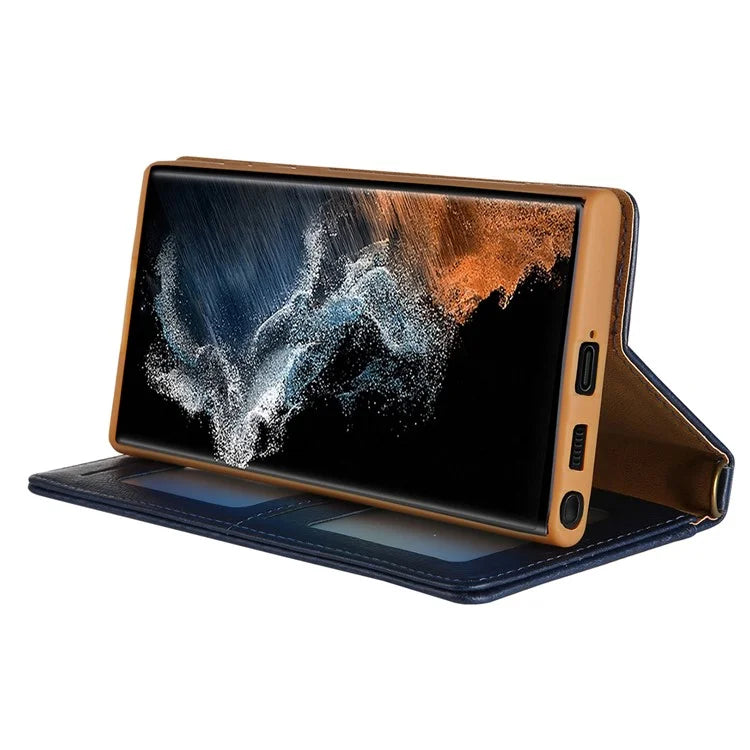 CMAI2 For Samsung Galaxy S23 Ultra Case PU Leather+TPU Anti-scratch Phone Shell