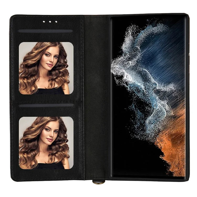 CMAI2 For Samsung Galaxy S23 Ultra Case PU Leather+TPU Anti-scratch Phone Shell