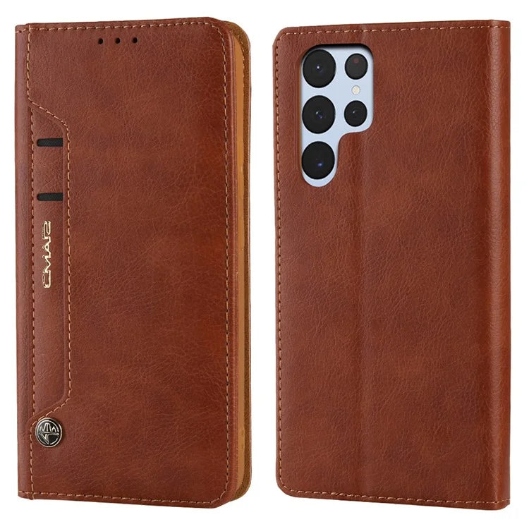 CMAI2 For Samsung Galaxy S23 Ultra Case PU Leather+TPU Anti-scratch Phone Shell