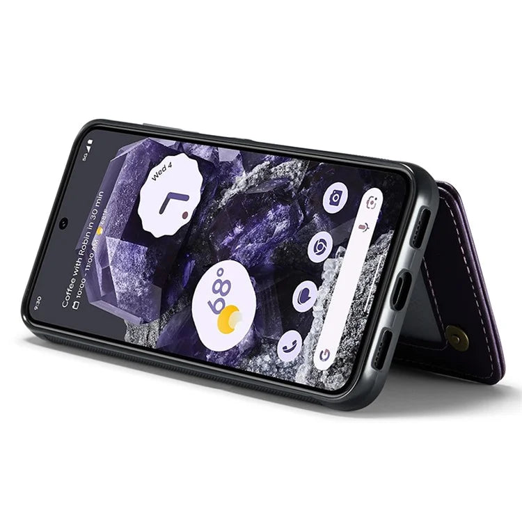 CASEME C22 Series for Google Pixel 8 Cell Phone Case Litchi Texture RFID Blocking Kickstand Cover