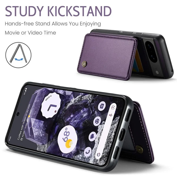 CASEME C22 Series for Google Pixel 8 Cell Phone Case Litchi Texture RFID Blocking Kickstand Cover