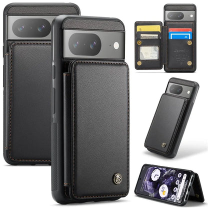 CASEME C22 Series for Google Pixel 8 Cell Phone Case Litchi Texture RFID Blocking Kickstand Cover