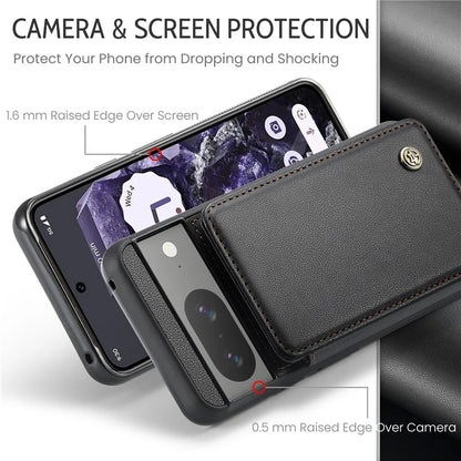 CASEME C22 Series for Google Pixel 8 Cell Phone Case Litchi Texture RFID Blocking Kickstand Cover