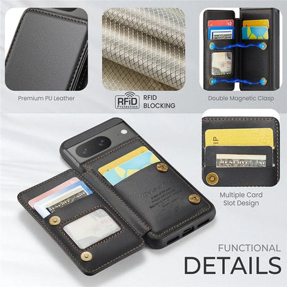CASEME C22 Series for Google Pixel 8 Cell Phone Case Litchi Texture RFID Blocking Kickstand Cover