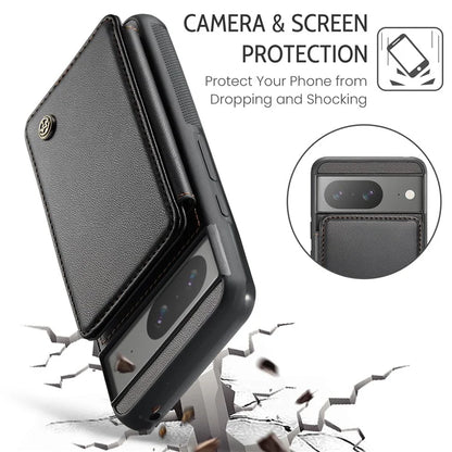 CASEME C22 Series for Google Pixel 8 Cell Phone Case Litchi Texture RFID Blocking Kickstand Cover