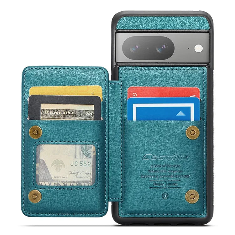 CASEME C22 Series for Google Pixel 8 Cell Phone Case Litchi Texture RFID Blocking Kickstand Cover