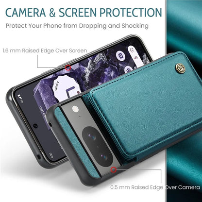 CASEME C22 Series for Google Pixel 8 Cell Phone Case Litchi Texture RFID Blocking Kickstand Cover