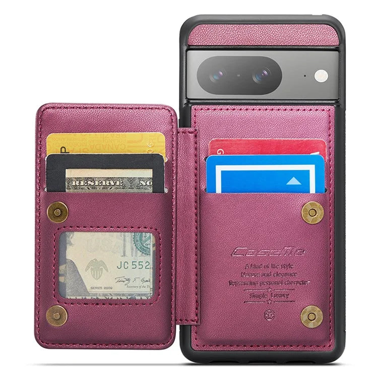 CASEME C22 Series for Google Pixel 8 Cell Phone Case Litchi Texture RFID Blocking Kickstand Cover