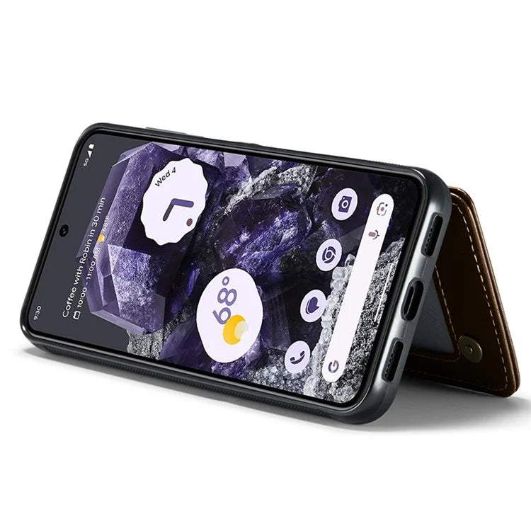 CASEME C22 Series for Google Pixel 8 Cell Phone Case Litchi Texture RFID Blocking Kickstand Cover