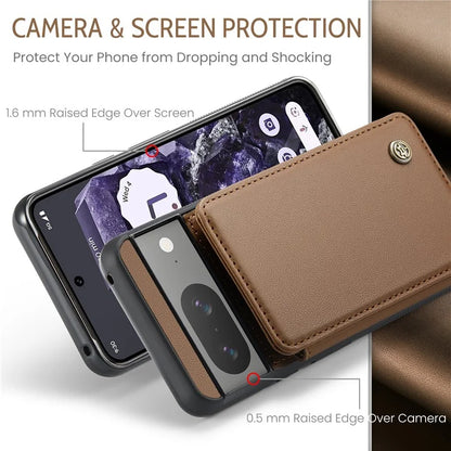 CASEME C22 Series for Google Pixel 8 Cell Phone Case Litchi Texture RFID Blocking Kickstand Cover