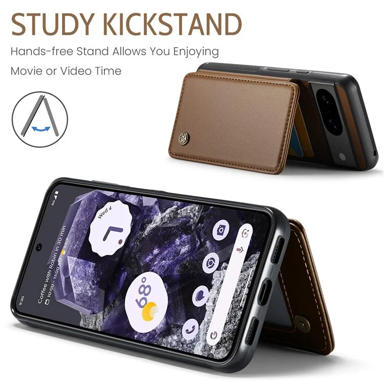 CASEME C22 Series for Google Pixel 8 Cell Phone Case Litchi Texture RFID Blocking Kickstand Cover