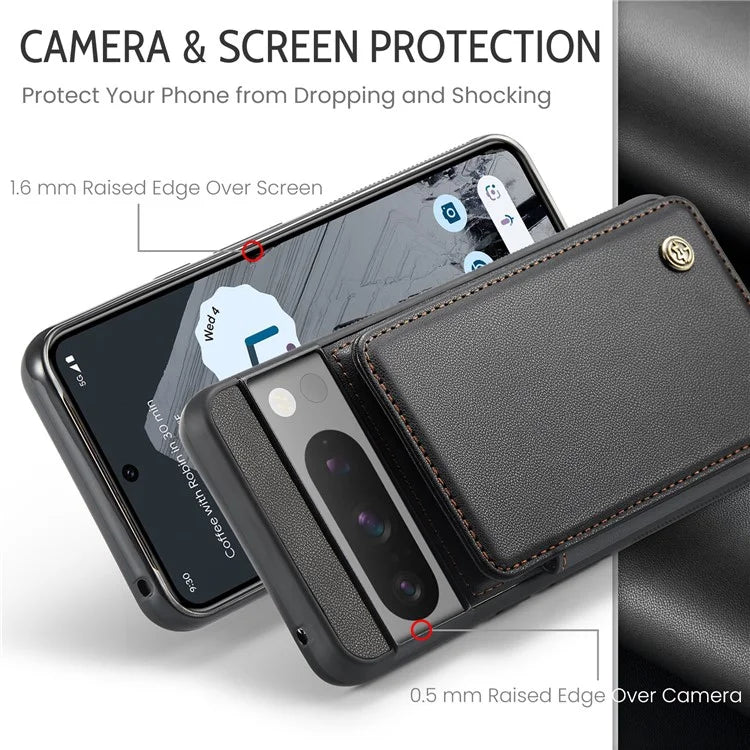 CASEME C22 Series for Google Pixel 8 Pro Case Glossy RFID Blocking Phone Cover with 4 Card Slots
