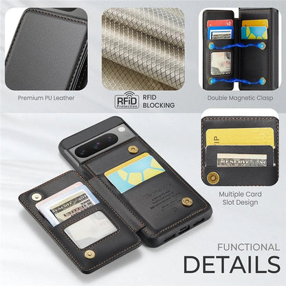 CASEME C22 Series for Google Pixel 8 Pro Case Glossy RFID Blocking Phone Cover with 4 Card Slots