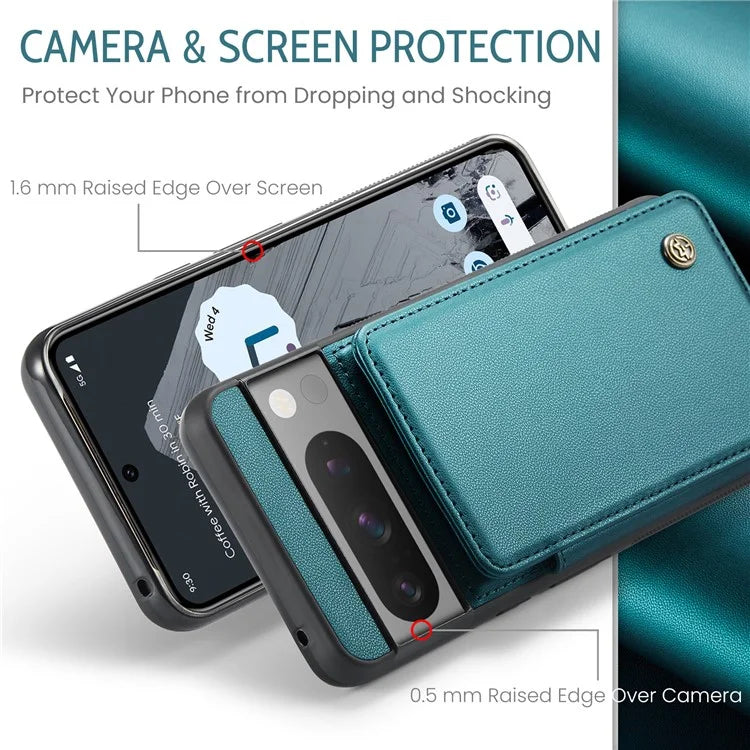 CASEME C22 Series for Google Pixel 8 Pro Case Glossy RFID Blocking Phone Cover with 4 Card Slots