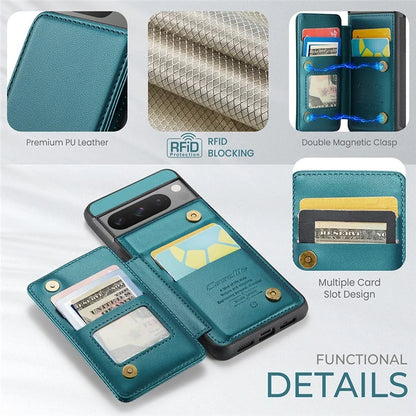 CASEME C22 Series for Google Pixel 8 Pro Case Glossy RFID Blocking Phone Cover with 4 Card Slots
