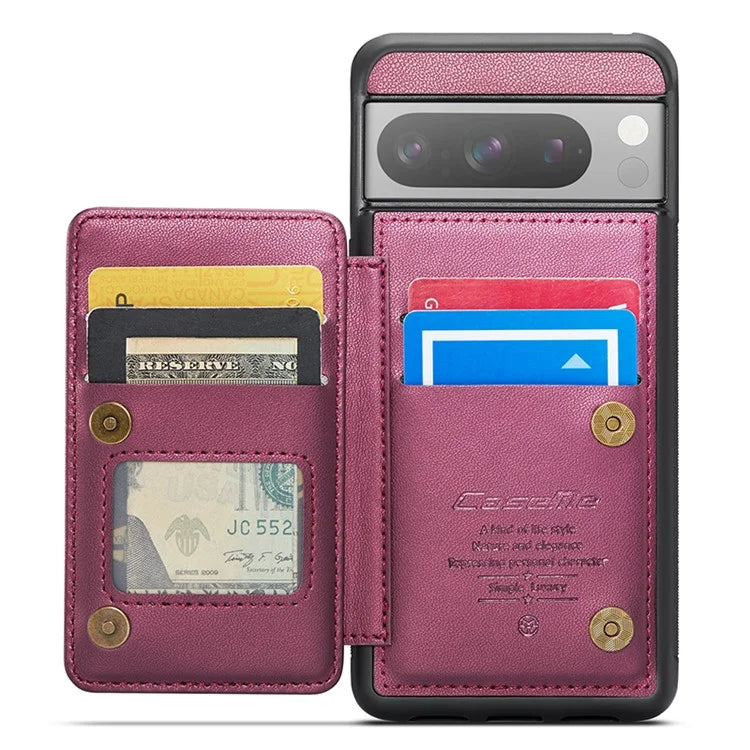 CASEME C22 Series for Google Pixel 8 Pro Case Glossy RFID Blocking Phone Cover with 4 Card Slots