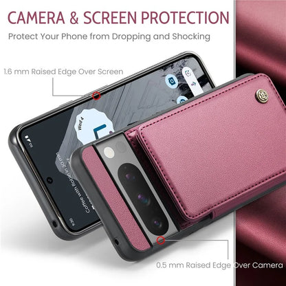 CASEME C22 Series for Google Pixel 8 Pro Case Glossy RFID Blocking Phone Cover with 4 Card Slots