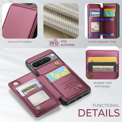 CASEME C22 Series for Google Pixel 8 Pro Case Glossy RFID Blocking Phone Cover with 4 Card Slots