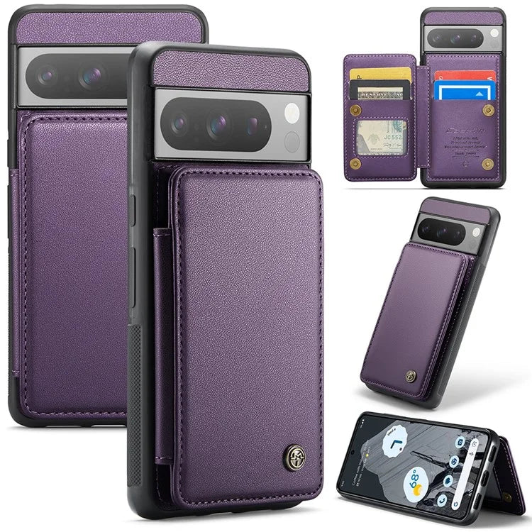 CASEME C22 Series for Google Pixel 8 Pro Case Glossy RFID Blocking Phone Cover with 4 Card Slots