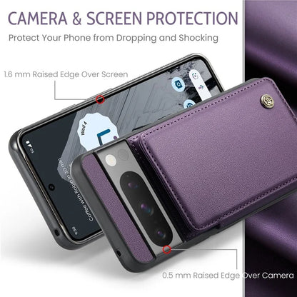 CASEME C22 Series for Google Pixel 8 Pro Case Glossy RFID Blocking Phone Cover with 4 Card Slots