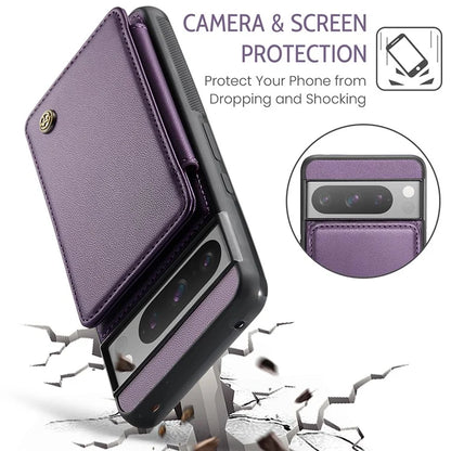 CASEME C22 Series for Google Pixel 8 Pro Case Glossy RFID Blocking Phone Cover with 4 Card Slots