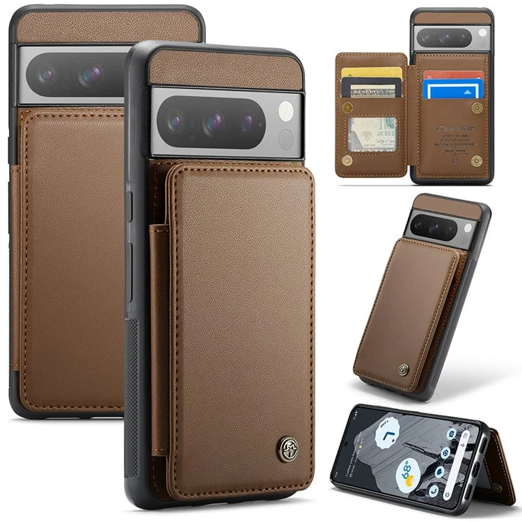 CASEME C22 Series for Google Pixel 8 Pro Case Glossy RFID Blocking Phone Cover with 4 Card Slots