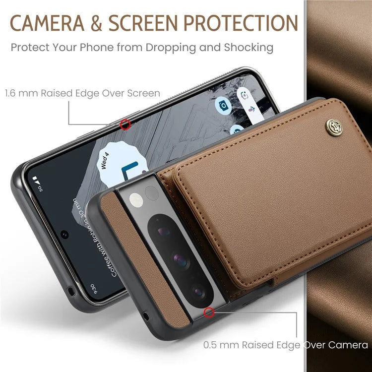 CASEME C22 Series for Google Pixel 8 Pro Case Glossy RFID Blocking Phone Cover with 4 Card Slots