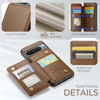 CASEME C22 Series for Google Pixel 8 Pro Case Glossy RFID Blocking Phone Cover with 4 Card Slots