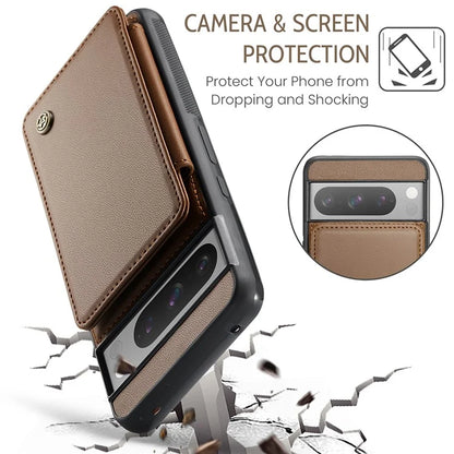 CASEME C22 Series for Google Pixel 8 Pro Case Glossy RFID Blocking Phone Cover with 4 Card Slots