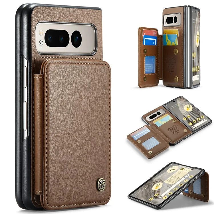 CASEME C22 Series for Google Pixel Fold Case Leather RFID Blocking Phone Cover with Front Frame