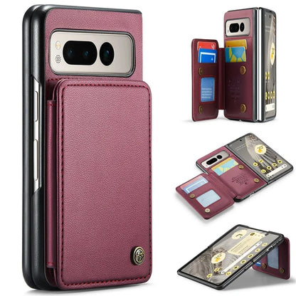 CASEME C22 Series for Google Pixel Fold Case Leather RFID Blocking Phone Cover with Front Frame
