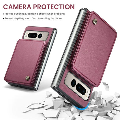 CASEME C22 Series for Google Pixel Fold Case Leather RFID Blocking Phone Cover with Front Frame