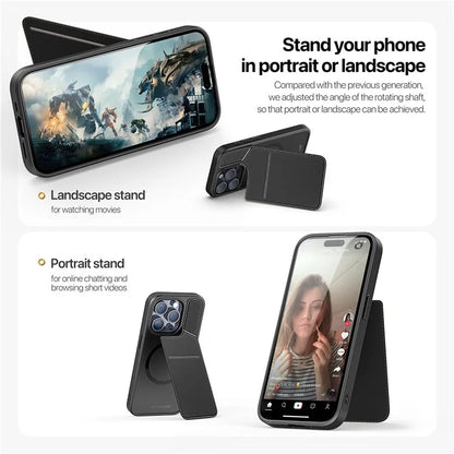 DUX DUCIS Rafi II Series for iPhone 15 Pro Magnetic Case Integrated Kickstand Card Slot Phone Cover