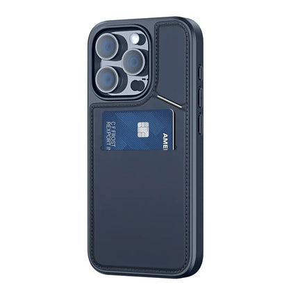 DUX DUCIS Rafi II Series for iPhone 15 Pro Magnetic Case Integrated Kickstand Card Slot Phone Cover