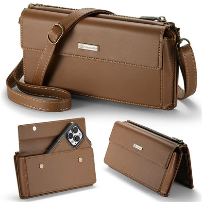 CASEME Me20 Leather Crossbody Bag for 4.0-7.6'' Phone Wallet Phone Purse Shoulder Bag with 7 Card Holders