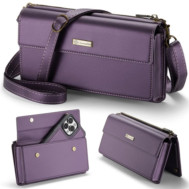 CASEME Me20 Leather Crossbody Bag for 4.0-7.6'' Phone Wallet Phone Purse Shoulder Bag with 7 Card Holders
