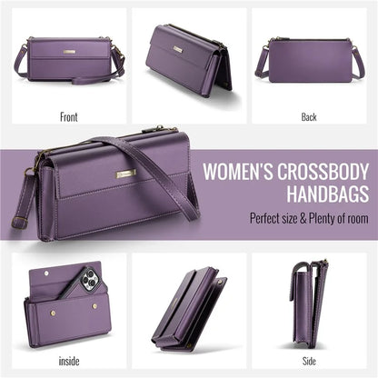CASEME Me20 Leather Crossbody Bag for 4.0-7.6'' Phone Wallet Phone Purse Shoulder Bag with 7 Card Holders