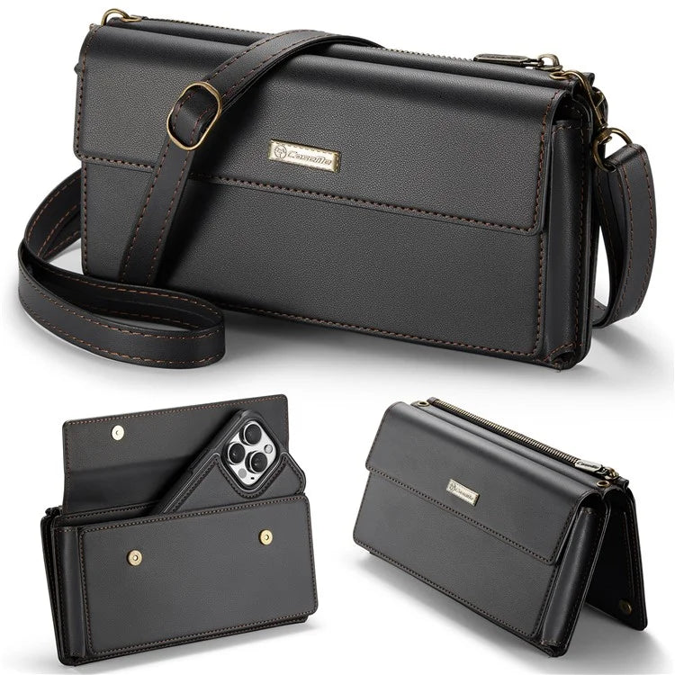 CASEME Me20 Leather Crossbody Bag for 4.0-7.6'' Phone Wallet Phone Purse Shoulder Bag with 7 Card Holders