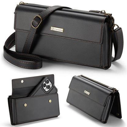 CASEME Me20 Leather Crossbody Bag for 4.0-7.6'' Phone Wallet Phone Purse Shoulder Bag with 7 Card Holders
