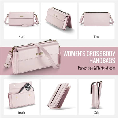 CASEME Me20 Leather Crossbody Bag for 4.0-7.6'' Phone Wallet Phone Purse Shoulder Bag with 7 Card Holders