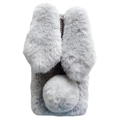 For Samsung Galaxy Z Flip5 5G Cell Phone Case Furry Cute 3D Bunny Ears Soft TPU Protective Shell