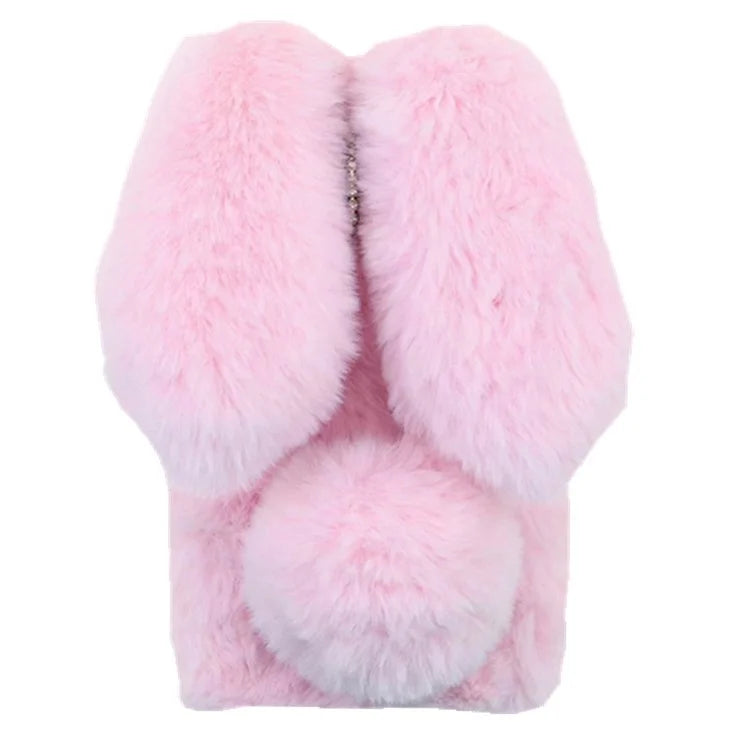 For Samsung Galaxy Z Flip5 5G Cell Phone Case Furry Cute 3D Bunny Ears Soft TPU Protective Shell