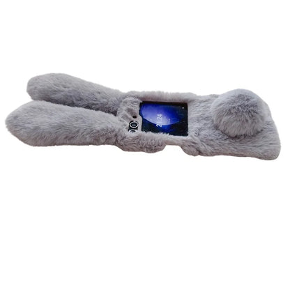 For Samsung Galaxy Z Flip5 5G Cell Phone Case Furry Cute 3D Bunny Ears Soft TPU Protective Shell