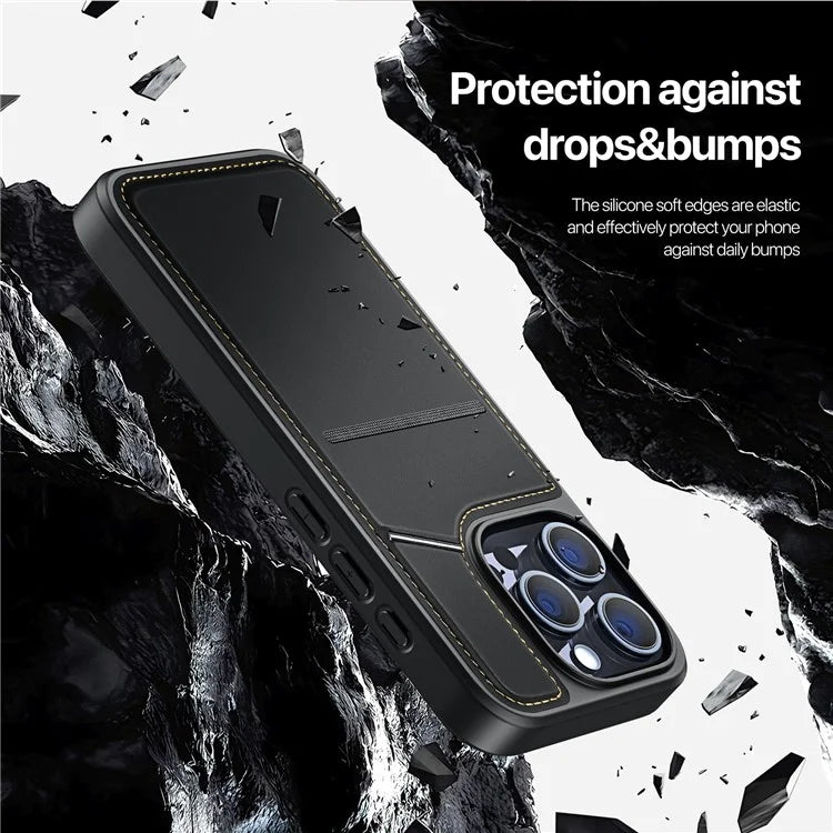 DUX DUCIS Rafi II Series for iPhone 15 Pro Max Magnetic Case Card Holder Kickstand Cover