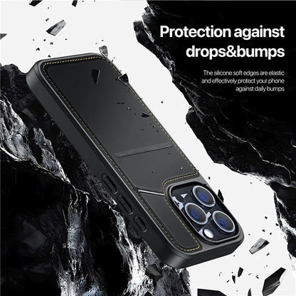 DUX DUCIS Rafi II Series for iPhone 15 Pro Max Magnetic Case Card Holder Kickstand Cover
