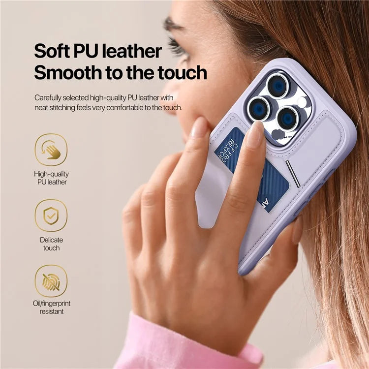 DUX DUCIS Rafi II Series for iPhone 15 Pro Max Magnetic Case Card Holder Kickstand Cover