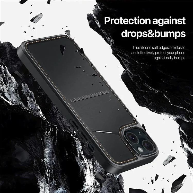 DUX DUCIS Rafi II Series for iPhone 15 Plus Kickstand Case Magnetic Phone Cover Card Holder