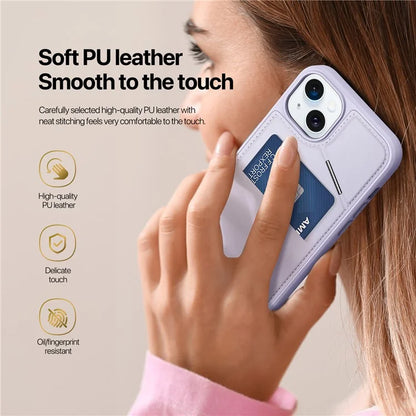 DUX DUCIS Rafi II Series for iPhone 15 Plus Kickstand Case Magnetic Phone Cover Card Holder