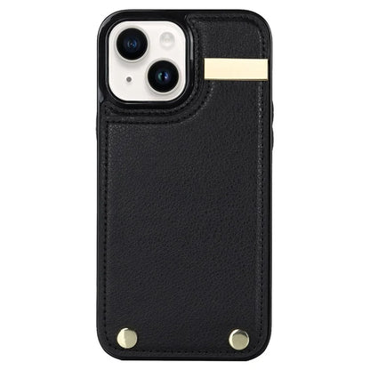 Card Holder Phone Shell for iPhone 13 Case TPU+PU Leather+Metal Phone Cover