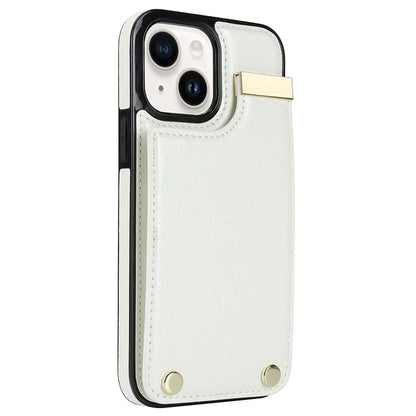 Card Holder Phone Shell for iPhone 13 Case TPU+PU Leather+Metal Phone Cover